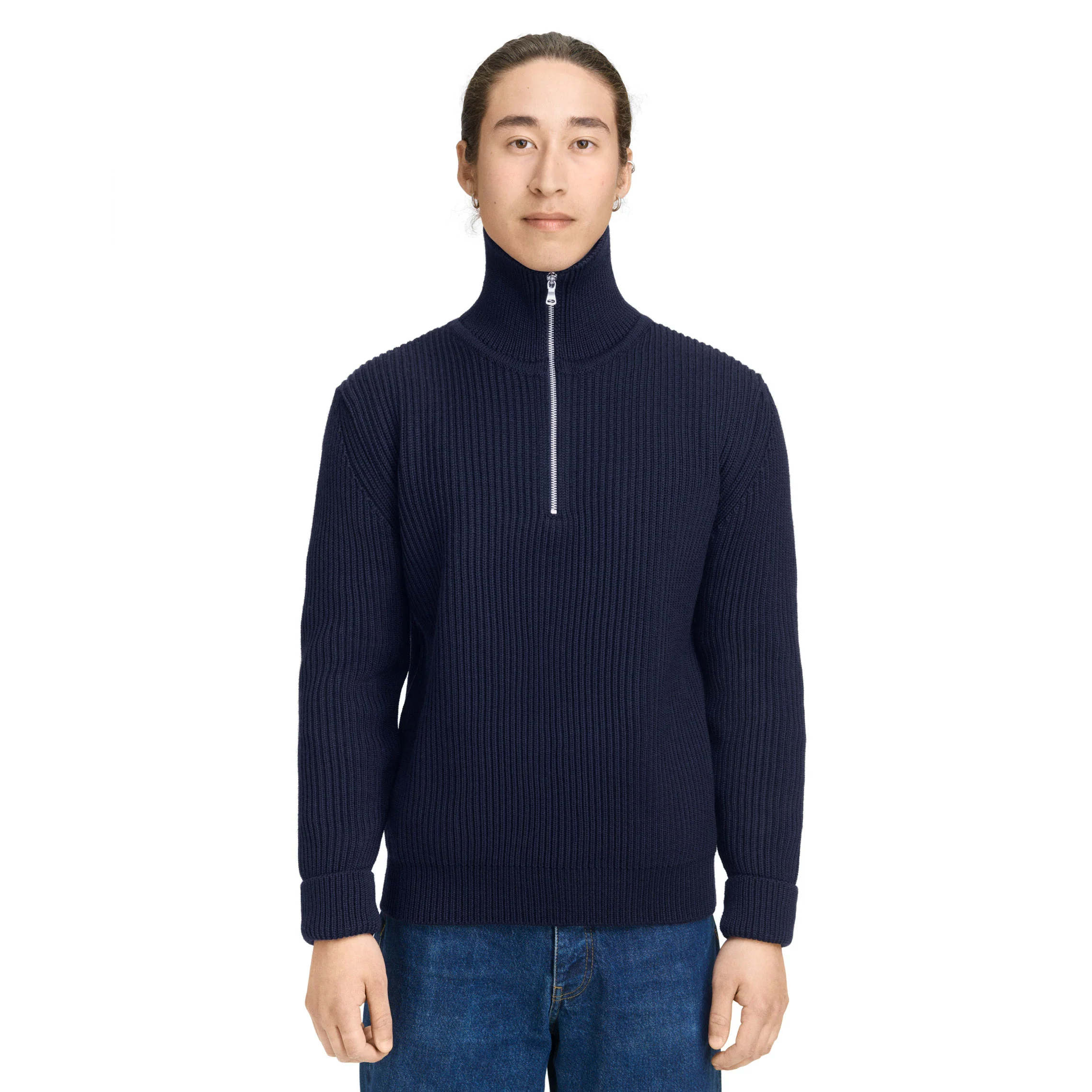 Navy Half-Zip Off-White - Image 3