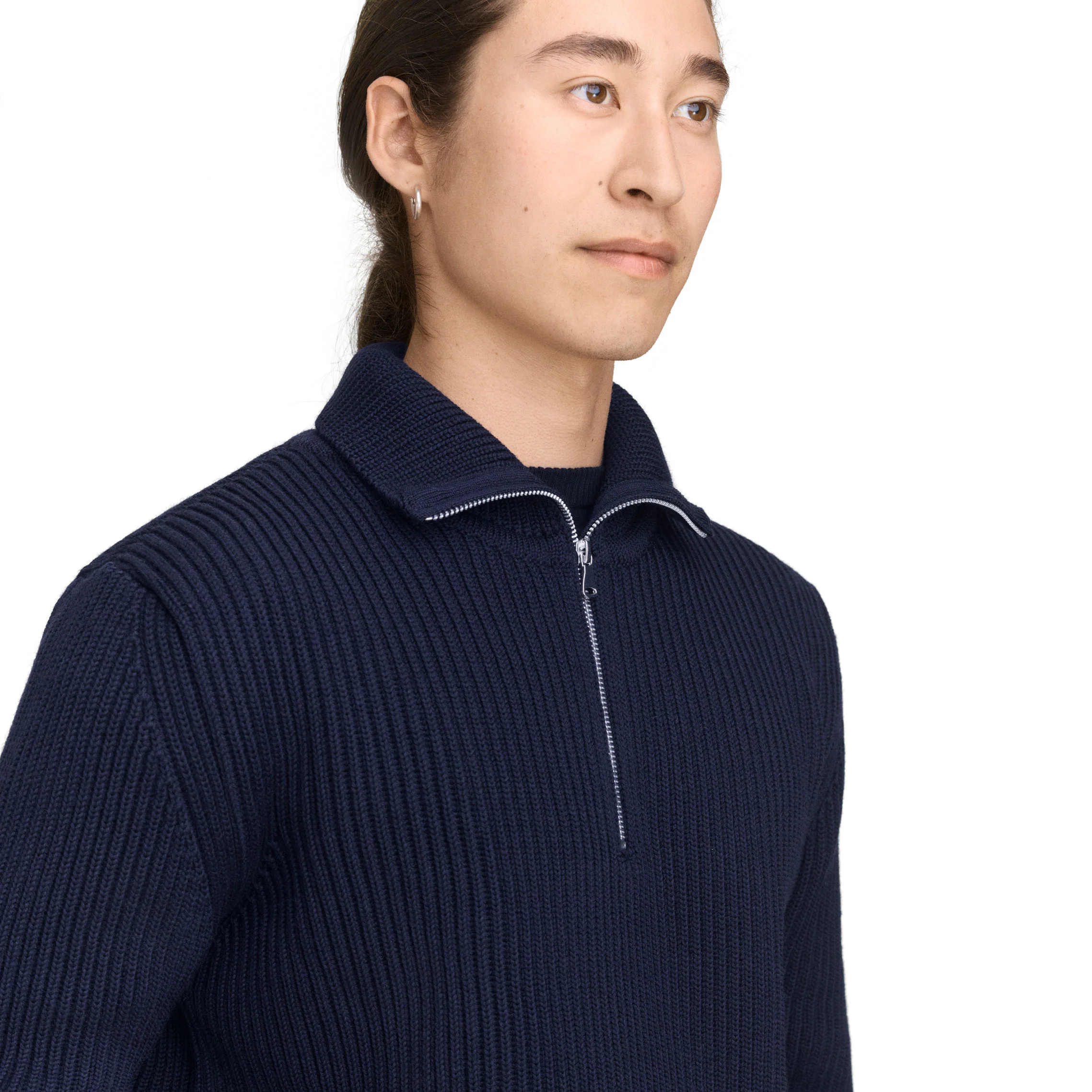 Navy Half-Zip Off-White - Image 4